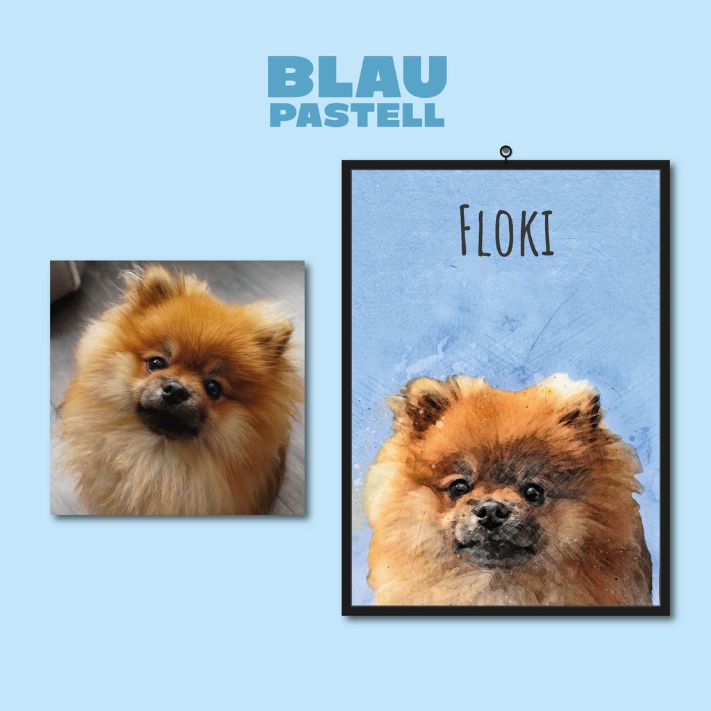 Dein Haustier als Aquarell Kunstwerk - Personalisiertes Premium Poster nur für Dich