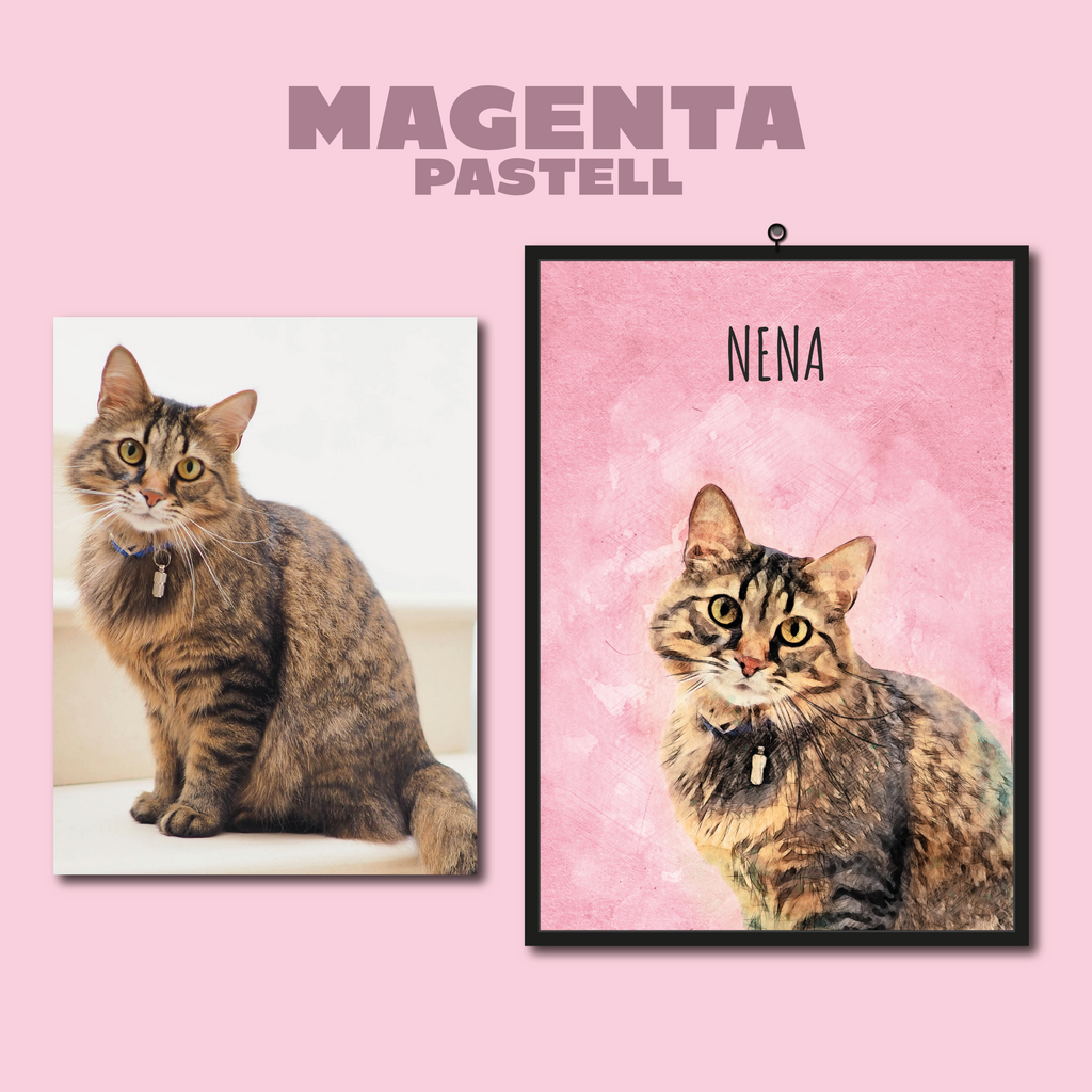 Dein Haustier als Aquarell Kunstwerk - Personalisiertes Premium Poster nur für Dich